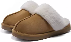 Women's Fuzzy Memory Foam Slippers Fluffy Winter House Shoes Indoor and Outdoor - Picture 1 of 21