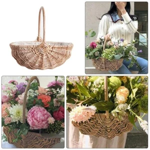 Cesta de flores tejida en forma de sandía cesta de almacenamiento cesta de tejido para boda - Imagen 1 de 12