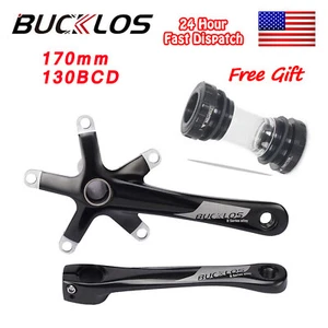 Bucklos 130BCD Crankset BB Hollowtech 170mm Crank Arm Road Folding Bike Single - Picture 1 of 12