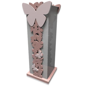 Portaombrelli moderno design farfalle legno rosa nuvola - Foto 1 di 1