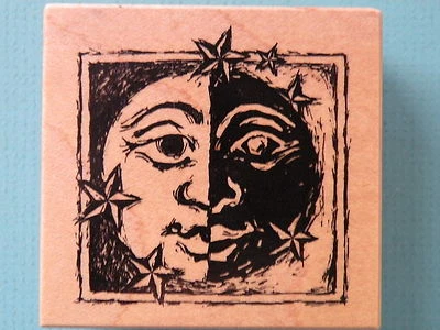 Moon & Stars F-2516 PSX Rubber Stamp - Image 1 of 2