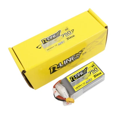 Tattu R-Line 11.1v 3s 750mah 95c Performance Racing Quad Drone Lipo Battery XT30 - Image 1 of 3