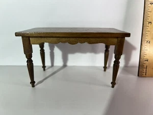 Vintage Dollhouse Made In China Wood Farmhouse Table - Picture 1 of 5