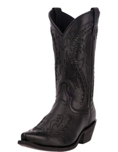 Laredo Western Boots Mens Laramie 12" Bucklace Snip Black Goat 68430 - Picture 1 of 1