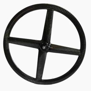 700c Carbon 4 Spokes Wheels for Road Track TT Bicycle Wheelset Clincher/Tubular - Picture 1 of 24