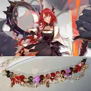 Bracciale Arknights Surtr Cosplay Smalto Colorato Anime Alta Qualità Catena a Mano - Foto 1 di 5