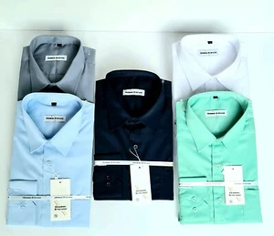 HERREN SCHLICHT FORMELL KLASSISCH HEMD BAUMWOLLMISCHUNG FREIZEIT LANGARM ab £12,9 '432' - Bild 1 von 13