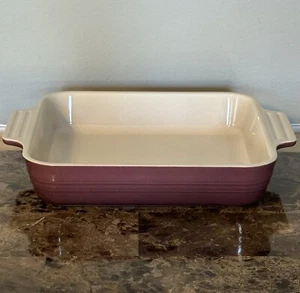 Le Creuset Stoneware Square Baking Pan Dish Casserole 9”x9” Fig Color NEW! - Picture 1 of 5