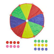 Play Parachute for Children 3.5m Diameter Game Rainbow Colour 8 Handles 20 Balls