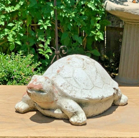 ANTIQUE TURTLE TORTOISE Ceramic Terracotta Clay Home Garden Statue Outdoor Decor Cover