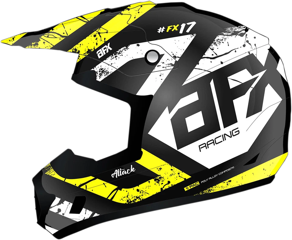 AFX FX-17 Attack Helmet XL Matte Black/Hi Vis Yellow 0110-7176 Foto 1 de 1