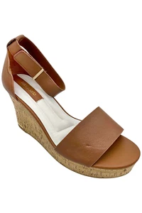 Franco Sarto Women's Clemens Cork Wedge Sandal Cognac - Picture 1 of 3