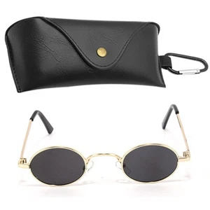 OCCHIALI DA SOLE uomo donna classico vintage retrò stile cieco montatura oro lenti scure - Foto 1 di 1
