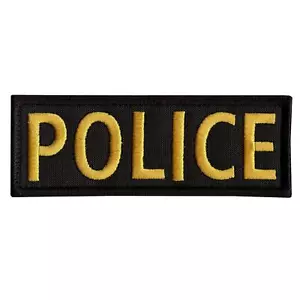 POLICE 5"x2" body armatura portatarga ricamo gilet gancio toppa - Foto 1 di 5