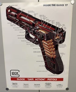 Vintage 1991 Authentic Glock Poster 16”x20” - Very Rare - Inside The Glock 17 - Bild 1 von 11