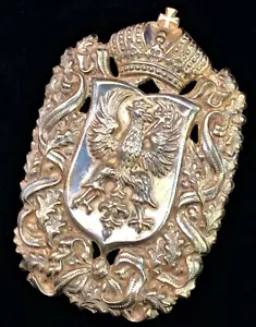 Vintage Meriam Haskell Signed Coat of Arms Crest Brooch Eagle Crown - Picture 1 of 5