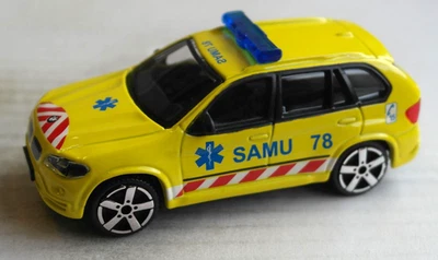 Bburago BMW X5 gelb SAMU 1:43 Modellauto SUV Rettungsdienst Frankreich Notarzt - Bild 1 von 4