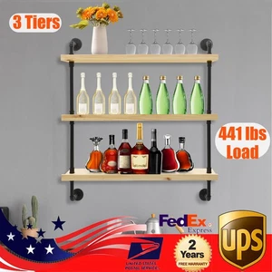 3 Livelli Bottiglie Vino Scaffali Galleggianti Espositore Portaoggetti Organizer per Casa Bar - Foto 1 di 14