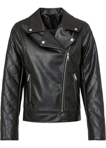 Neu Lederimitat-Jacke Gr. 50 Schwarz Damen Casualjacke Langarm Bikerjacke - Bild 1 von 1