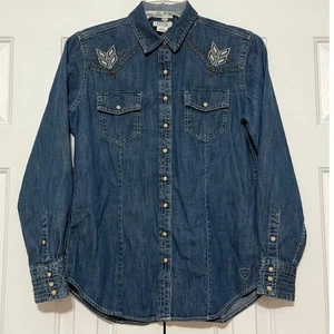 Damen Jeanshemd Ariat Western-Style mit Stickerei, Größe L - Bild 1 von 7