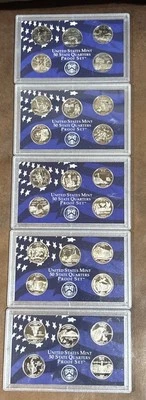 5 Proof State Quarter Year Sets:  2001, 02, 03, 06, & 07.  (25 Diff C/N) CLM22 - Image 1 of 4