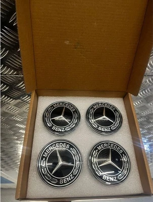 75mm Mercedes Floating Wheel Centre – Black/Silver - Image 1 of 4