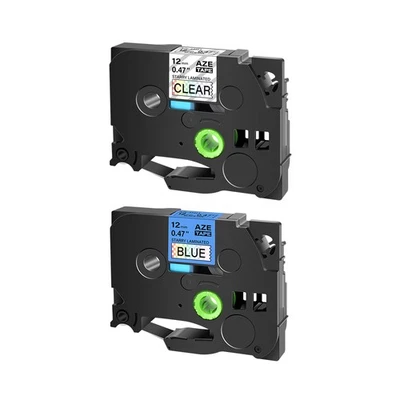 2x Compatible con Brother Brillo Arco Iris Transparente/Azul Láser TZ 131L1 531L1 Cinta Foto 1 de 4