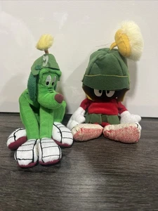 Peluche vintage 1998 Looney Tunes WB Marvin The Martian y K-9 Dog Beanbag - Imagen 1 de 6