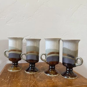 Vintage Otagiri Japan irische Kaffeetassen mit Fuß Tassen Handarbeit Steinzeug - Bild 1 von 7