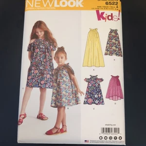 New Look 6522 Girls' Tent Dress or Top Sz 3-14 UNCUT Sewing Pattern - Picture 1 of 6
