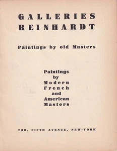 Galerien Reinhardt NYC 1931 Druckanzeige 8"x10" 1 Seite Vorderseite Rückseite Anzeige gezeigt - Bild 1 von 2