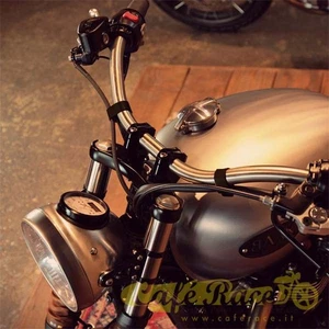 Banda Guía Cable Cuero Negro Ø28-43mm X 120mm para Cafè racer Moto Custom - Imagen 1 de 2