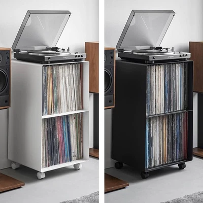 Yamazaki Schallplattenregal 2 Ebenen auf Rollen - Bild 1 von 2
