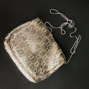Vintage Oroton Silver Mesh Shoulder Cross Body Bag Silk Lined 1980s Disco - Picture 1 of 8