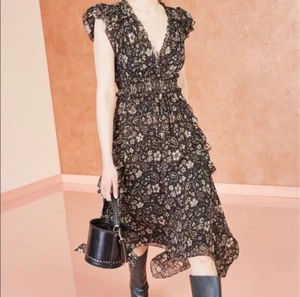Ulla Johnson Ressie Forest Floral Paisley Midi Fit & Flare Dress Women’s Size 6 - Picture 1 of 15