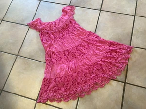 VOLANT-PINKES-TRAUM-KLEID IN SPITZE Gr.44 CARMEN-AUSSCHNITT MIT GUMMI SUPER TEIL - Bild 1 von 9