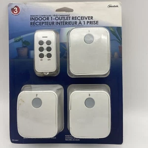 Westek 1-Outlet Indoor Wireless Remote Control Grounded Outlet, White (3-Pack) - Picture 1 of 1