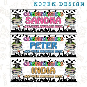 2 x Personalised Graduation Banners - Picture 1 of 7