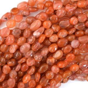 Cuentas pepita de guijarros de cornalina roja natural 15,5" hilo 4 mm - 6 mm, 7 mm - 9 mm - Imagen 1 de 2