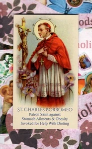 Saint Charles Borromeo + Prayer - (2" x 3 1/2") Paperstock Holy Card - Picture 1 of 2
