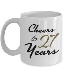 27th Birthday Gifts for 27 Year Old Women Her Girl Ideas, Cheers to 27 Years Mug - Picture 1 of 2