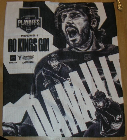 Los Angeles LA Kings 2023 Playoffs Round 1 Game 4 rally towel Phillipe Danault Cover