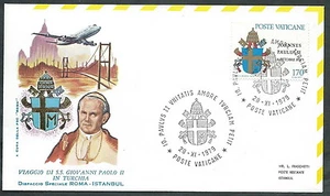 1979 VATICANO VIAGGI DEL PAPA DISPACCIO AEREO TURCHIA TIMBRO ARRIVO - RM1 - Picture 1 of 1