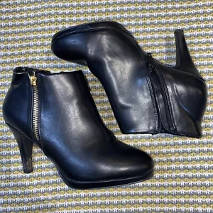 Black ankle boots size 4 37 Worn Once Leather Classy Zipped Quality Formal - Picture 1 of 6