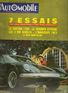 L'AUTOMOBILE 220 1964 TRIUMPH SPITFIRE FORD CORTINA 1500 12H REIMS ISO RIVOLTA - Foto 1 di 2
