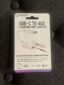 Type C Male to Dual USB-C Port Audio AUX & Charging Jack Adapter - Picture 1 of 2