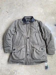 Rainforest Mens Down Filled Coat Jacket XL Beige BAWR Leather Collar - Picture 1 of 19