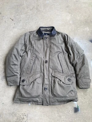 Rainforest Mens Down Filled Coat Jacket XL Beige BAWR Leather Collar - Image 1 of 4