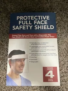 Protective Full Face Safety Shield 4 Pack New - Picture 1 of 6