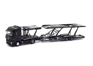 1:64 Black Benz Actros Gigaspace Semi Trailer Truck Model Diecast Metal Car - Picture 1 of 15